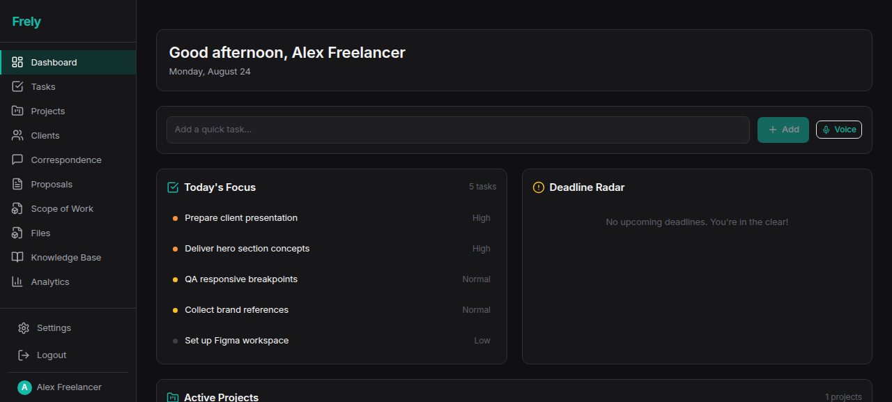 Frely Dashboard